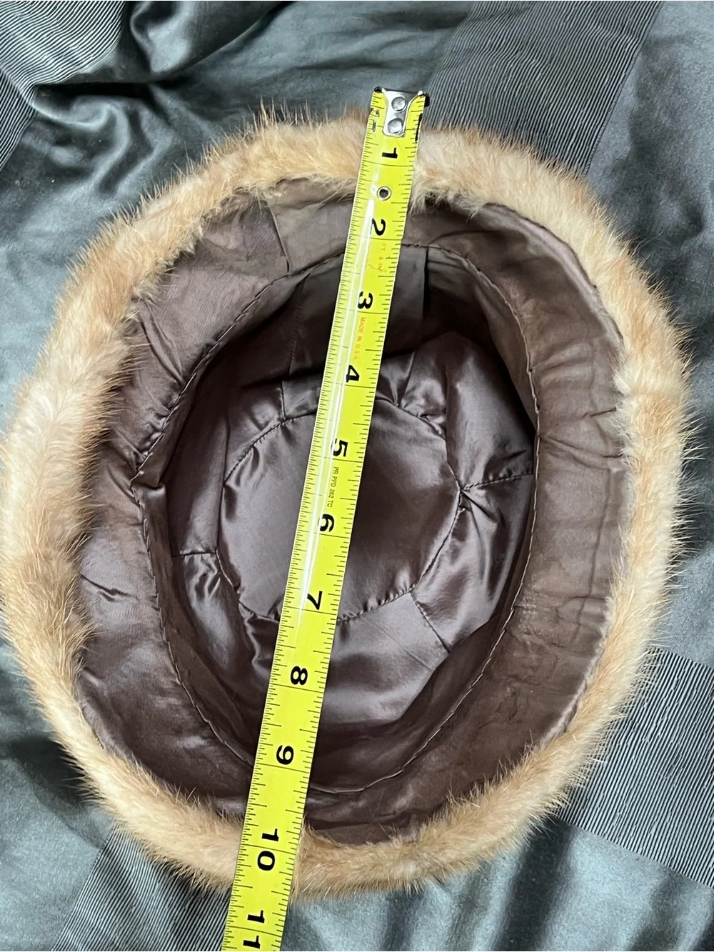 Women's Blonde Mink Fur Cloche Hat with Bow
